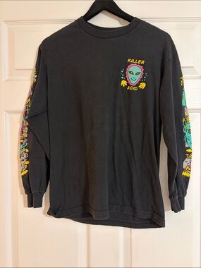 Killer Acid Limited Edition No Bad Trips Black Long Sleeve Graphic Tee Medium M